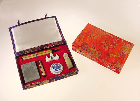 Calligraphy Set in Brocade Box